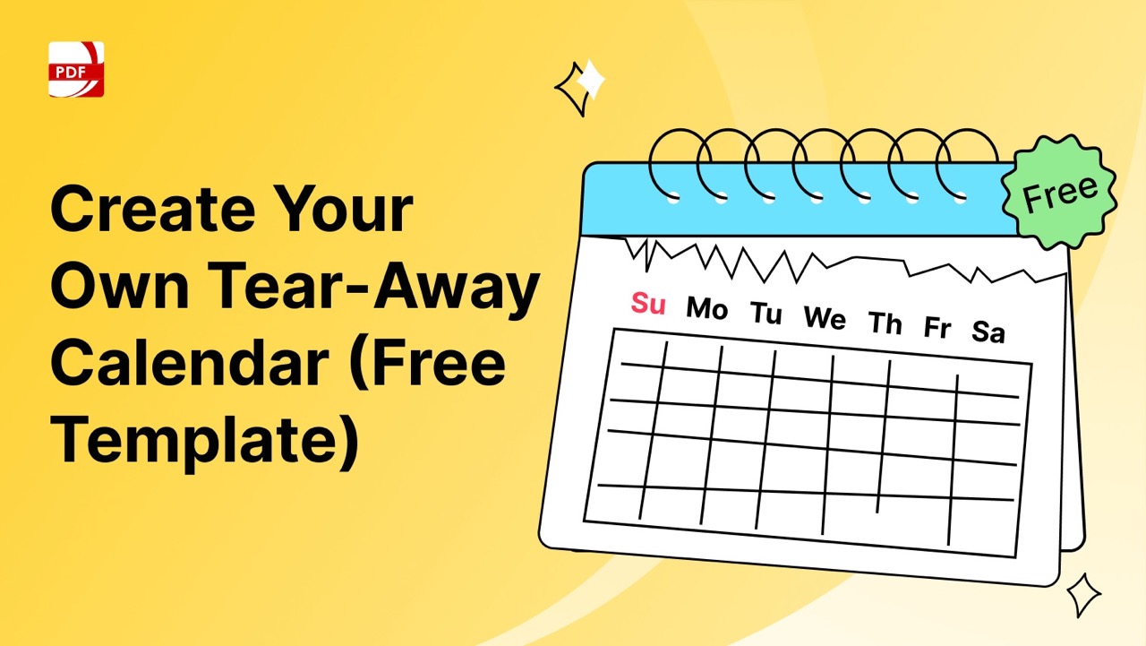 Create Your Own Tear Away Calendar (Free Template)丨PDF Reader Pro