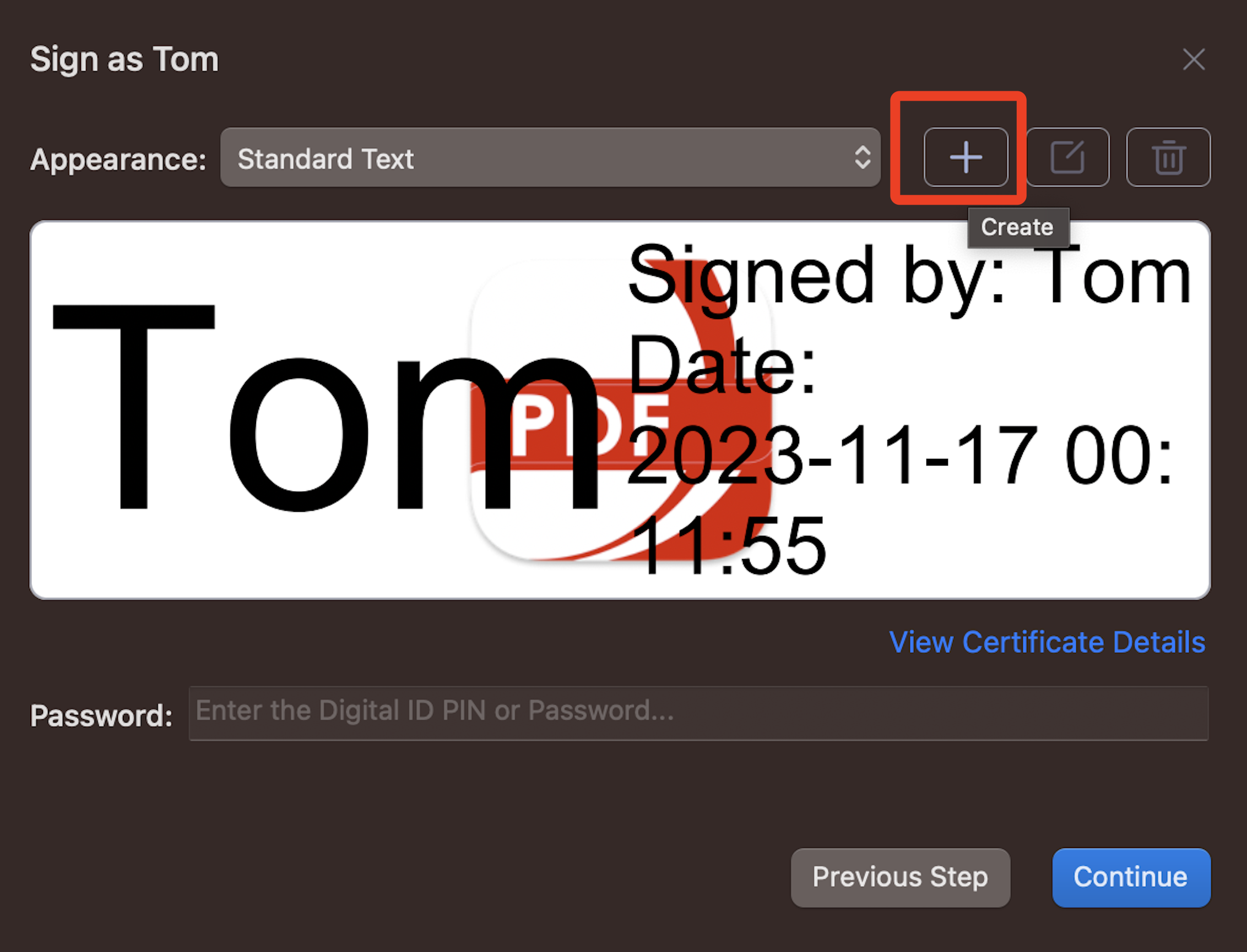 customize digital signature