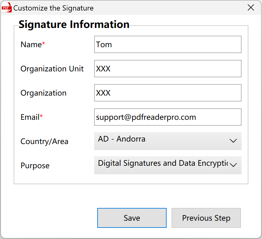 create a digital signature