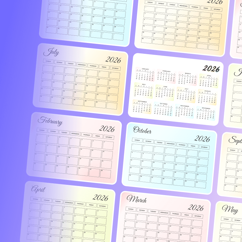 Free Printable 2026 Calendar Template (PDF) for A Planned Year