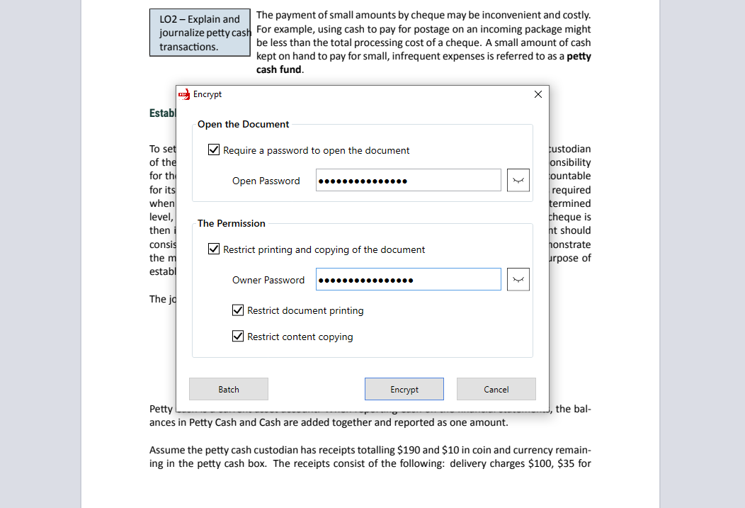Image of PDF Reader Pro password system