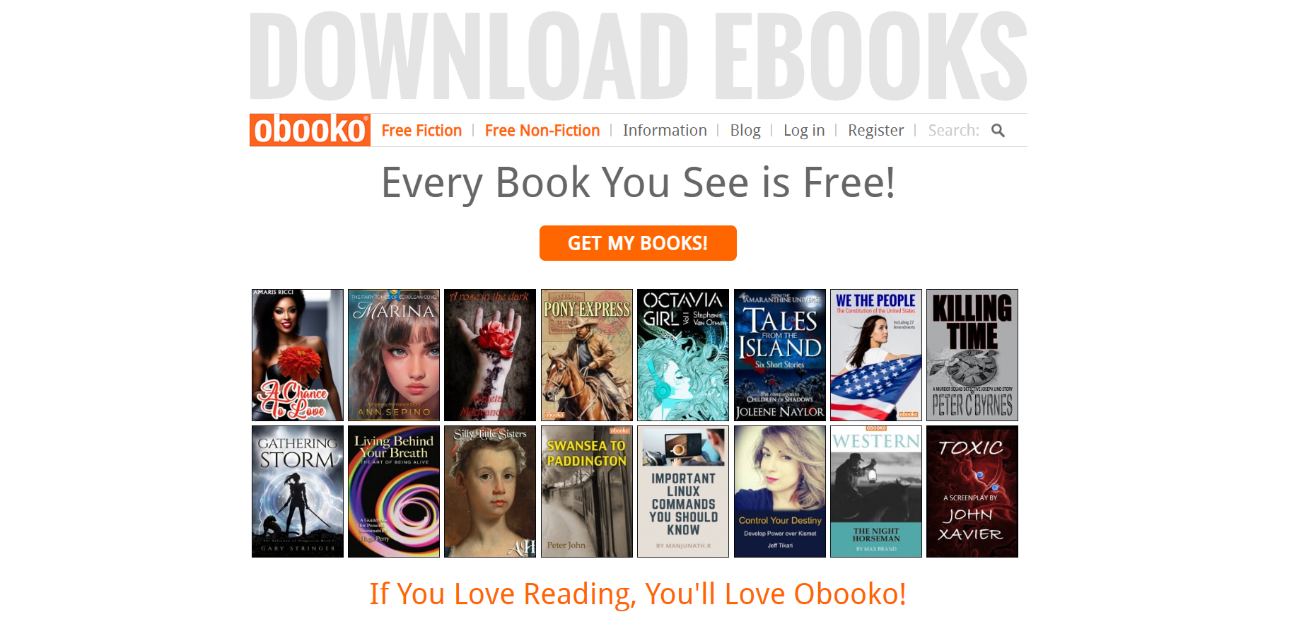 Obooko website home page