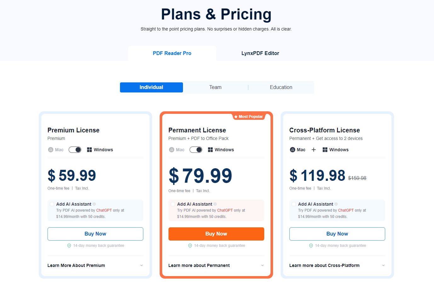 Screenshot of PDF Reader Pro pricing image