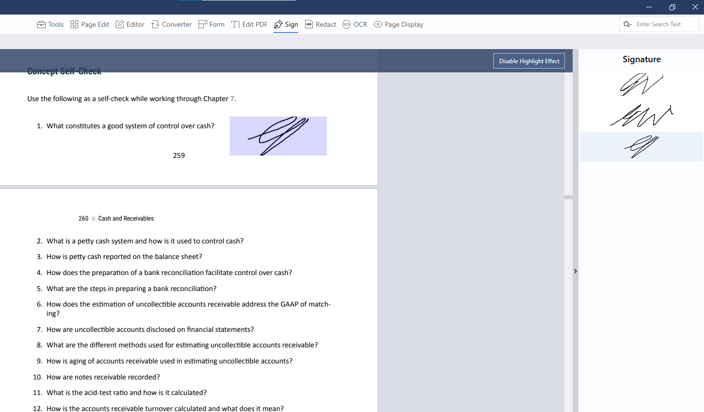 Image of PDF Reader Pro sign tool