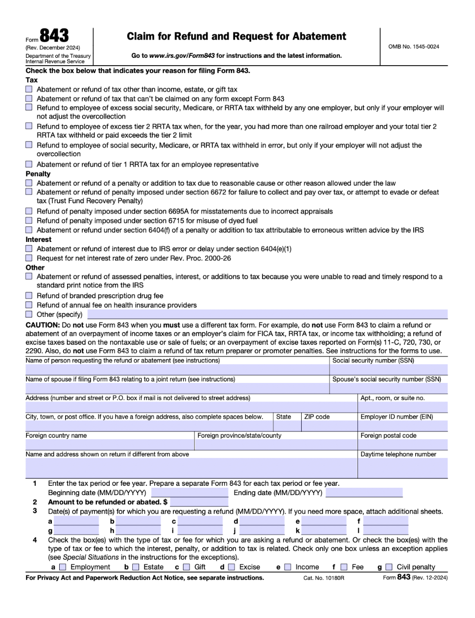 IRS Form 843